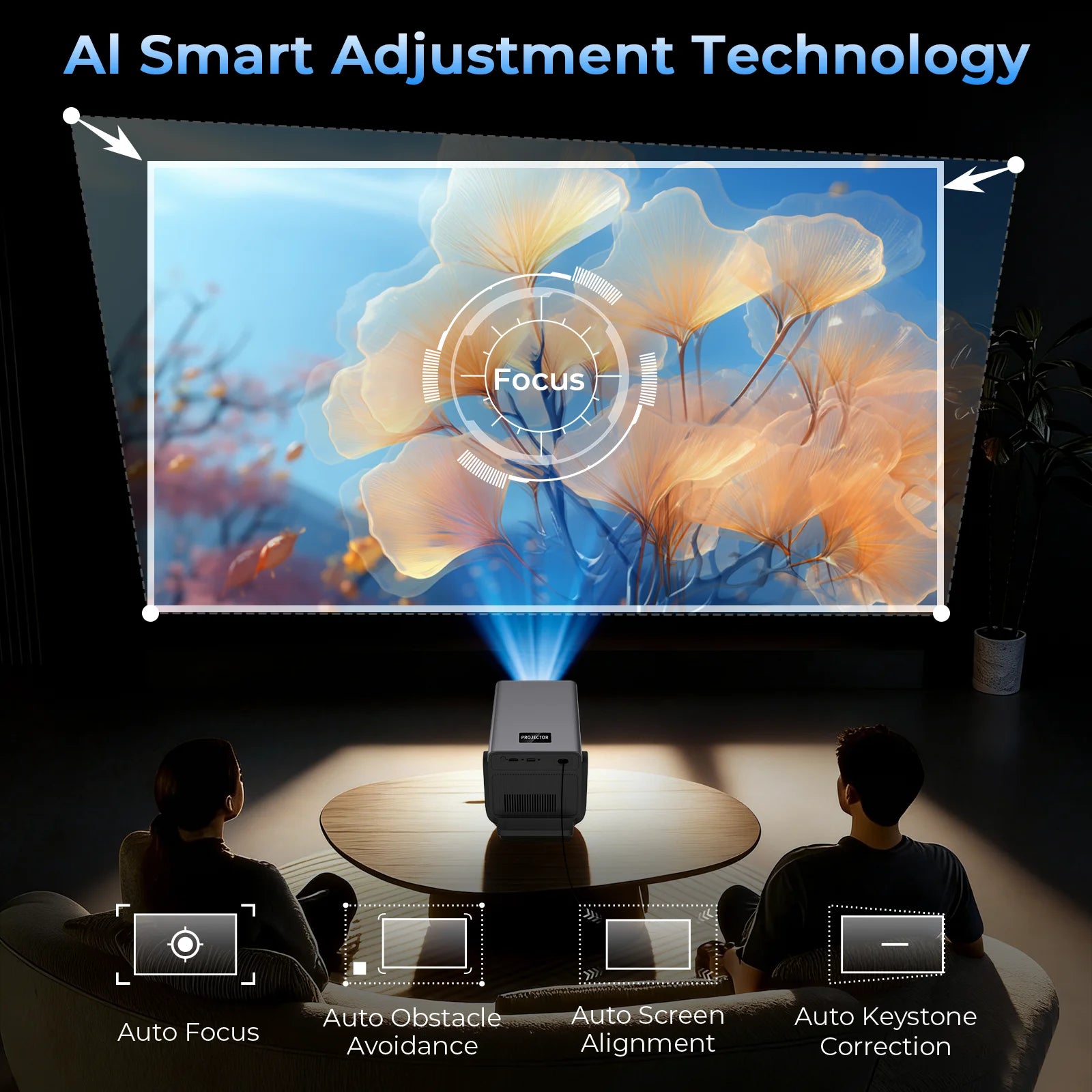 8K Support HD Projector 5W Speaker Android 14 WiFi6 BT5.4 Outdoor Home Theater Projectors X7