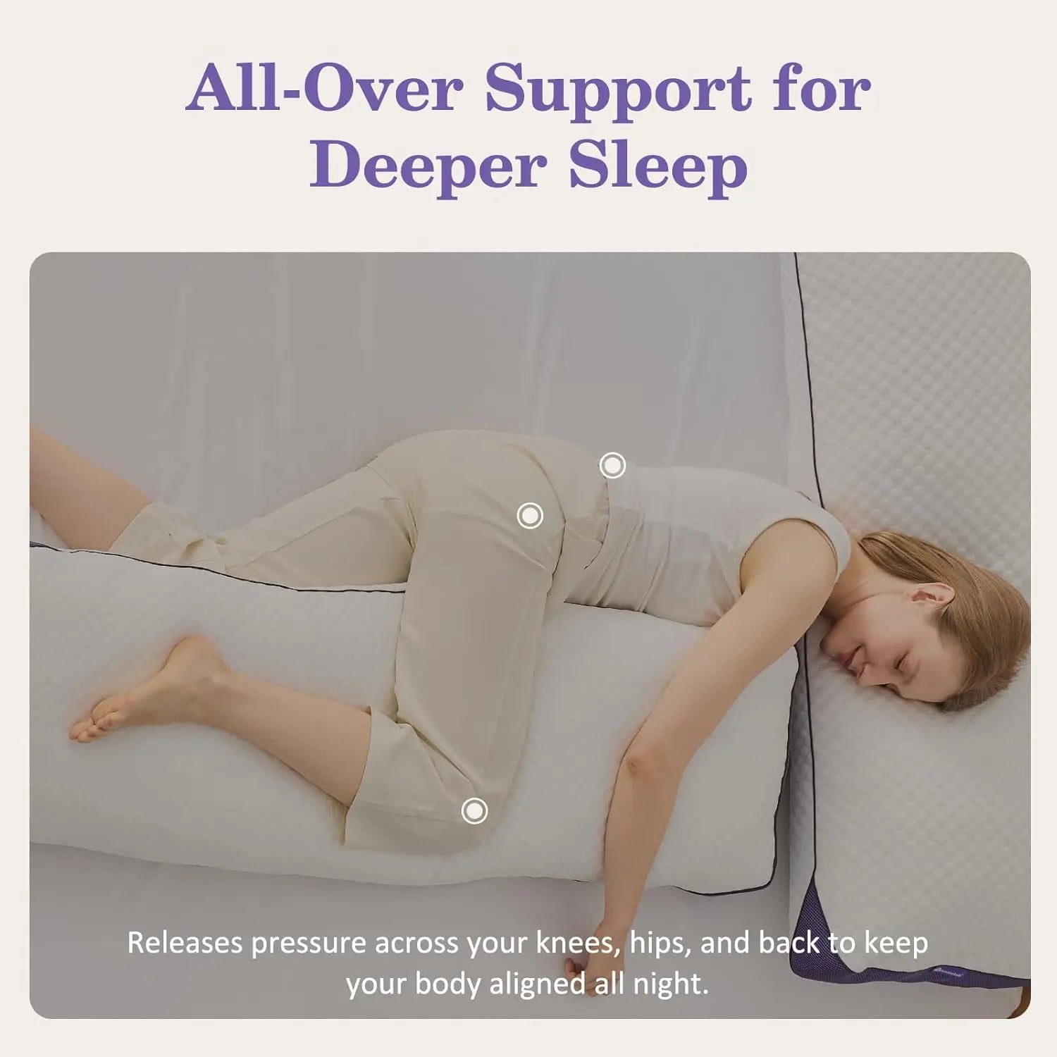 Adjustable Cooling Memory Foam Body Pillow with Washable Cover, Full Support for Side Sleepers, Back & Leg Comfort