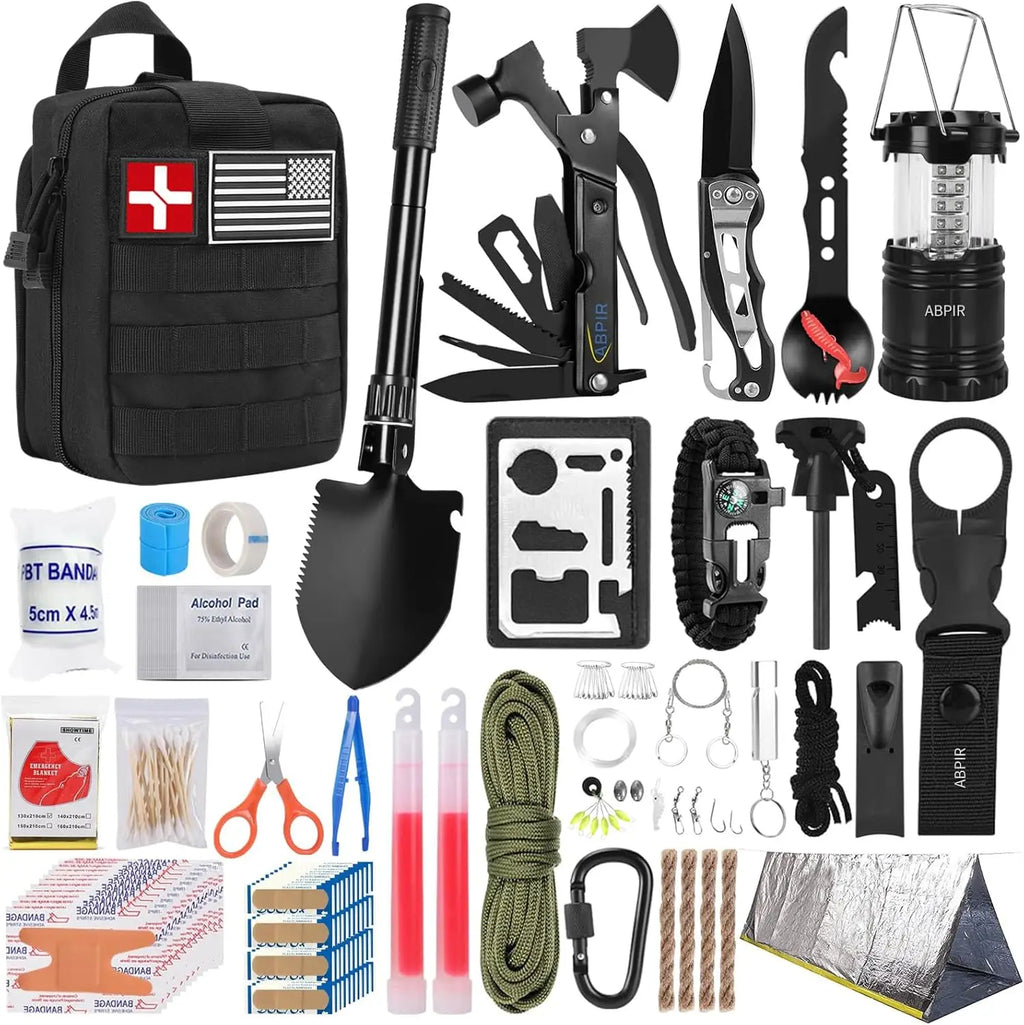 171PCS Survival First Aid Kit with Emergency Tent, Gear