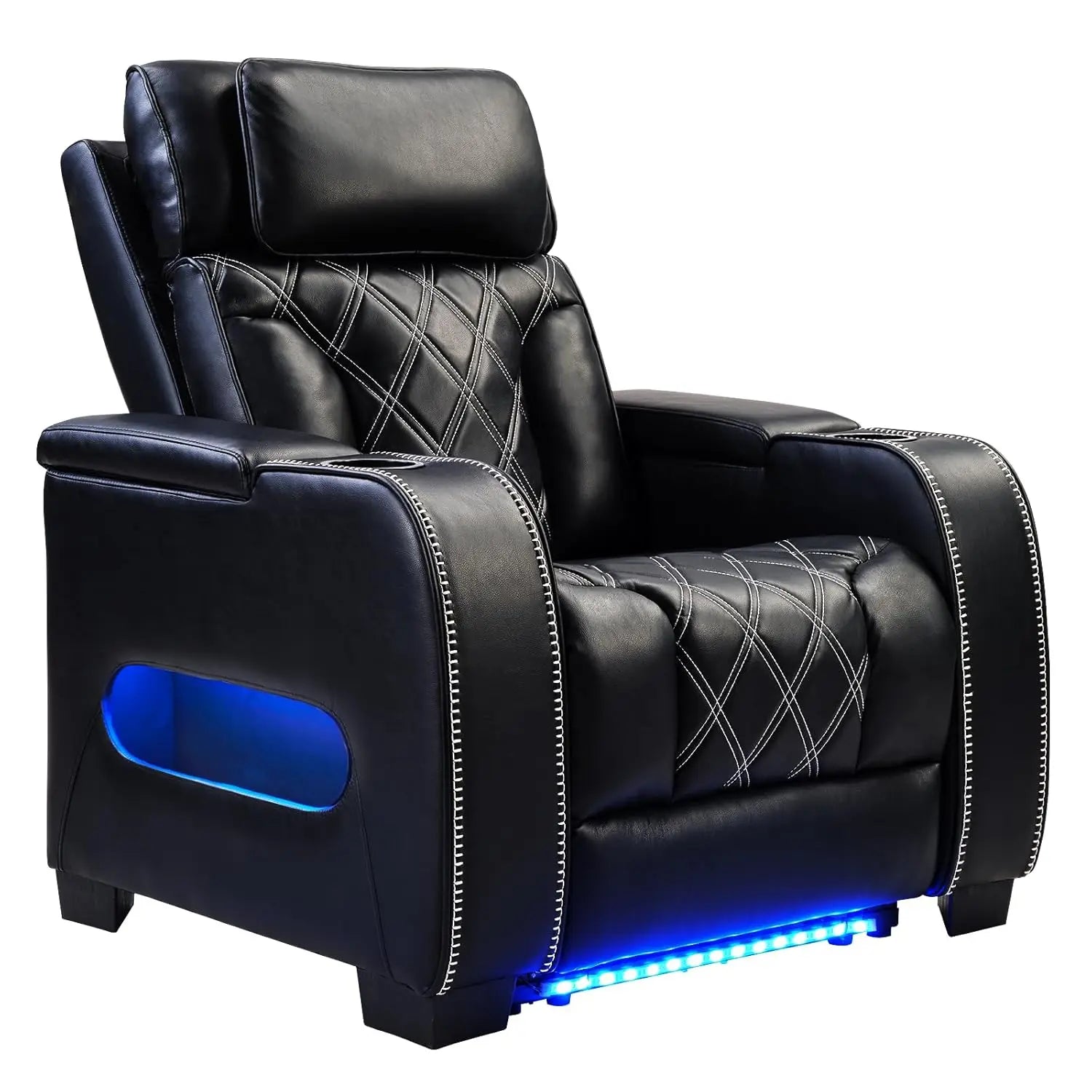 Electric Power Recliner Chair, PU Leather Home Theater Seating with Power Headrest