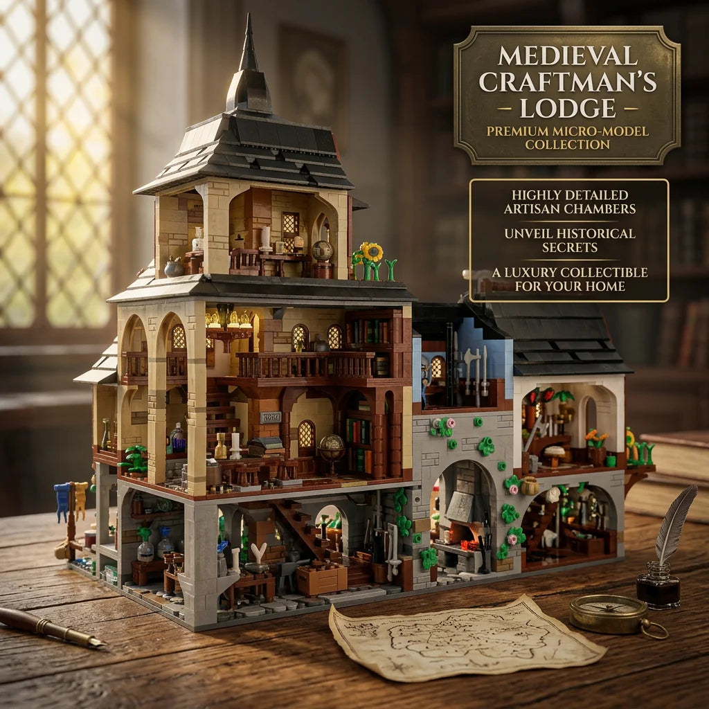 3867PCS Medieval Towns Buildings Blocks Street View Village Architecture Model Collect Display Assembly