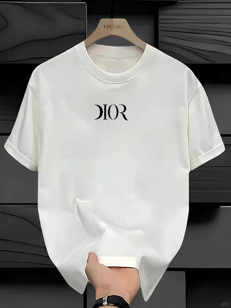T-shirt Pure Cotton Flat Print Large Size Round Neck Short Sleeve Men's and Women's Top T-shirt