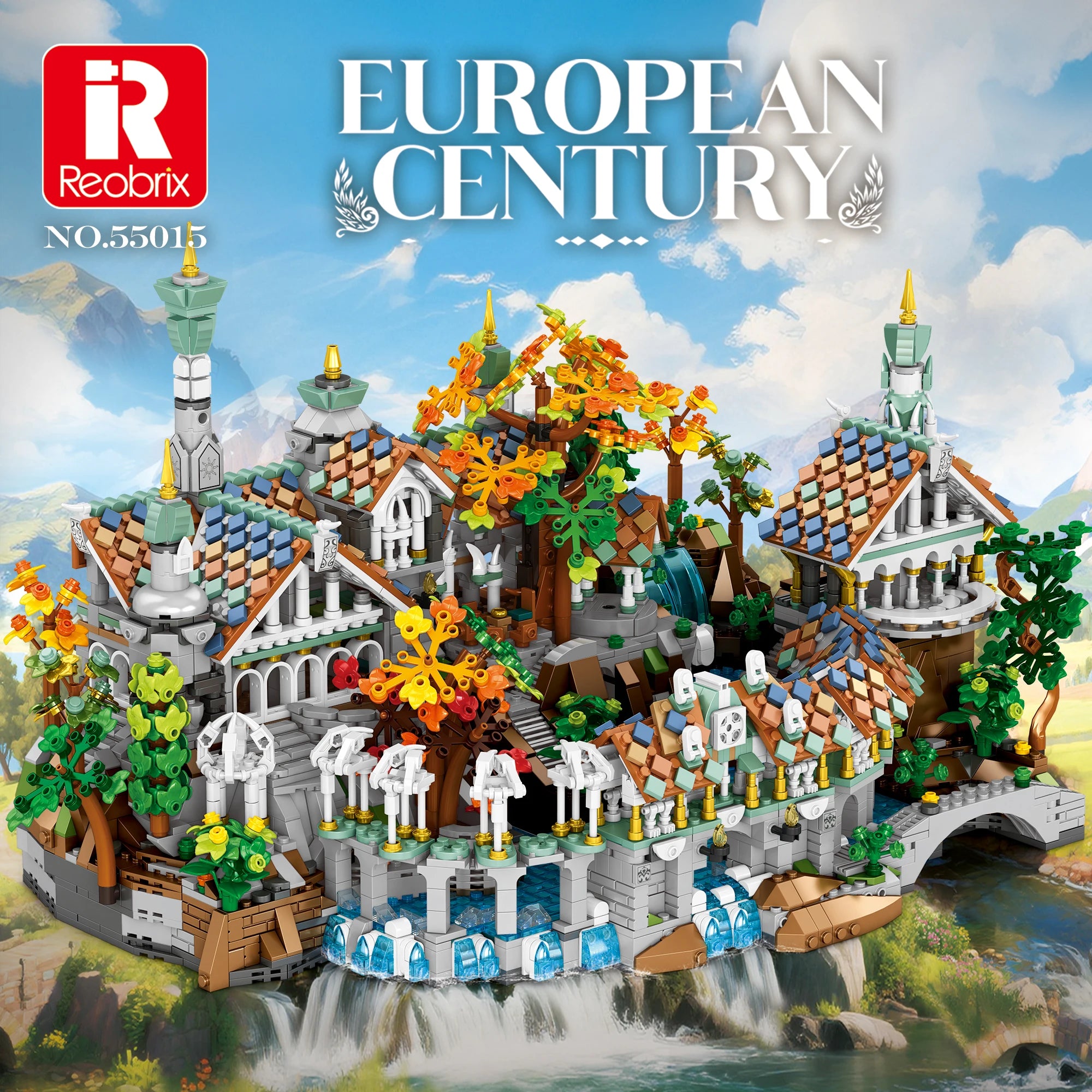 4406PCS MOC Movie Rings Rivendell Medieval Castle Building Blocks Street View Modular Architecture Model