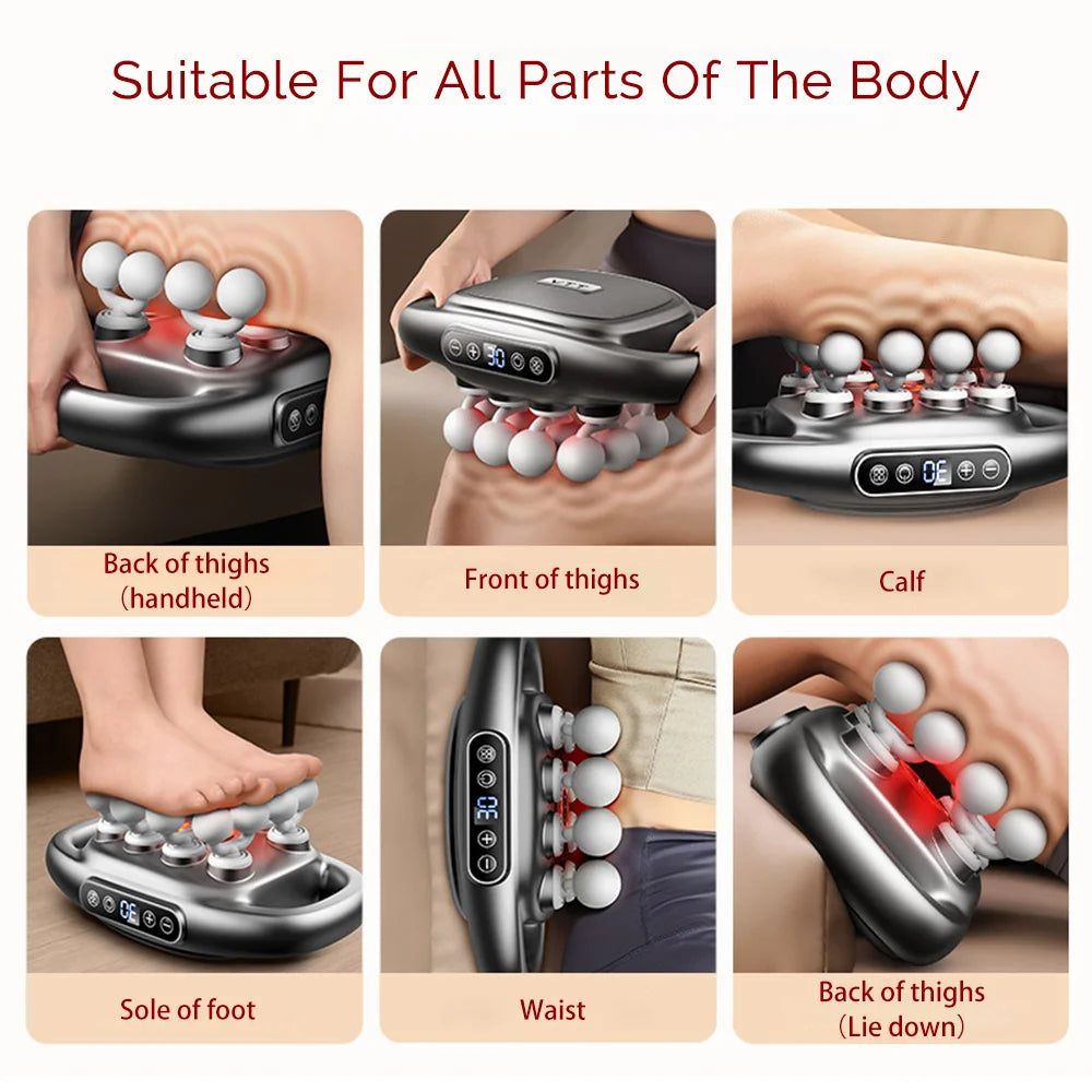 16-Head Fascia Gun High-Frequency Vibration Body Massage Gun Back
