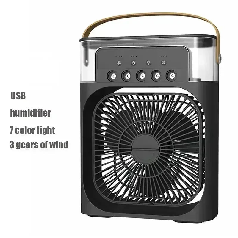 3 In 1 New Fan AIr Conditioner Household Small Air Cooler LED Night Light Portable Humidifier Air