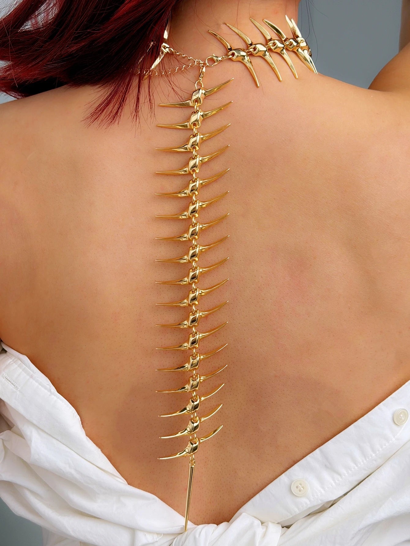 Edgy Niche Hip-Hop Thorn Skeleton Alloy Women's Necklace Perfect for Holiday Parties Everyday Wear Street