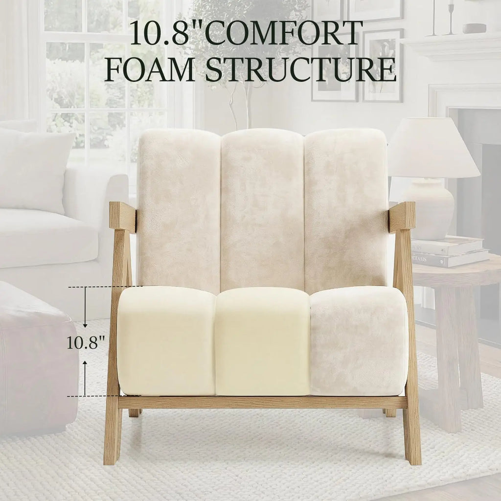 Chenille Accent Chair Set,Upholstered Wood Frame Lounge High-Elastic Sponge for Living Room Bedroom 2pcs,Custom