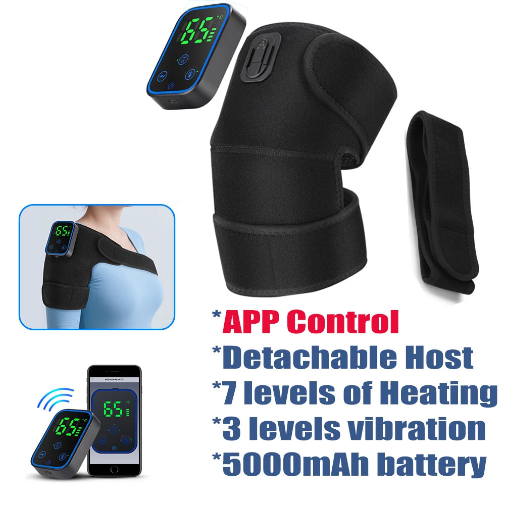 Wireless Shoulder Massager Pad Wrap Heating 7 Temp Levels 3 Vibration Modes