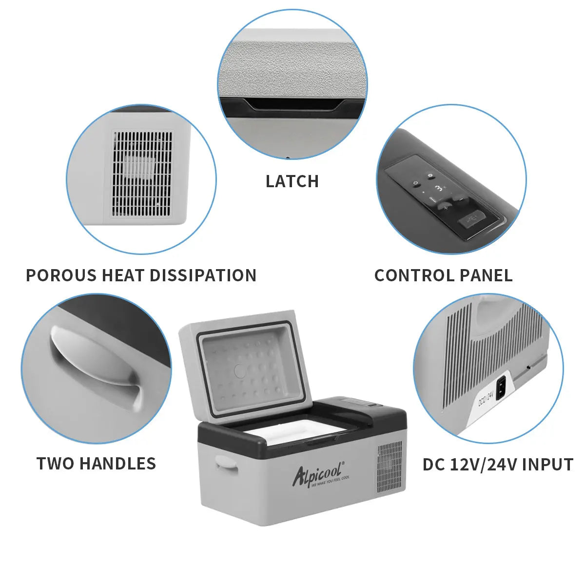 portable compressor fridge freezer 21Quart(20Liter) for car and home - 12V/24V DC and 110V AC