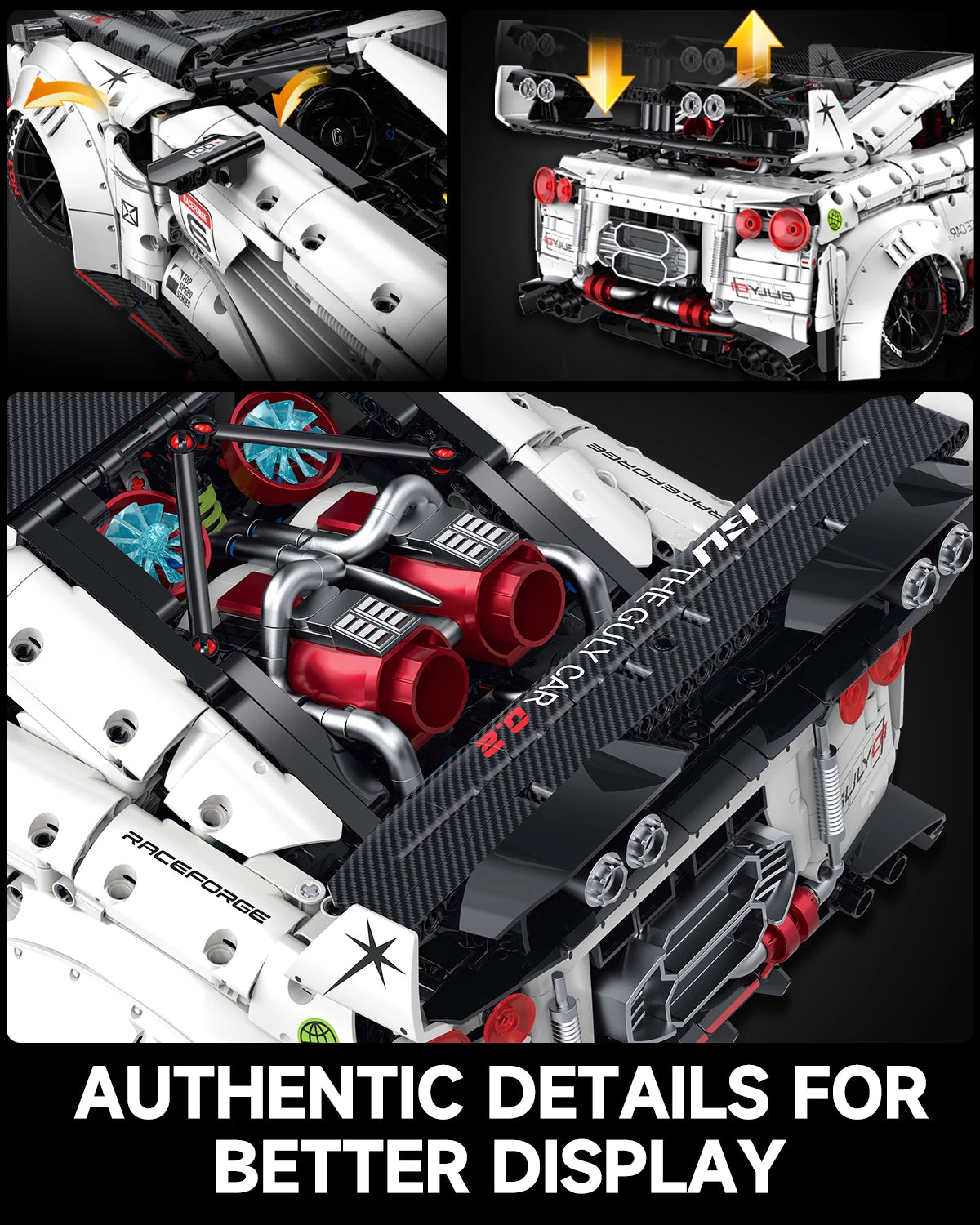 1:8 Scale Technical Racing Car Building Set - 3939PCS Model Kit for Boys & Adults Collectible Birthday Gift