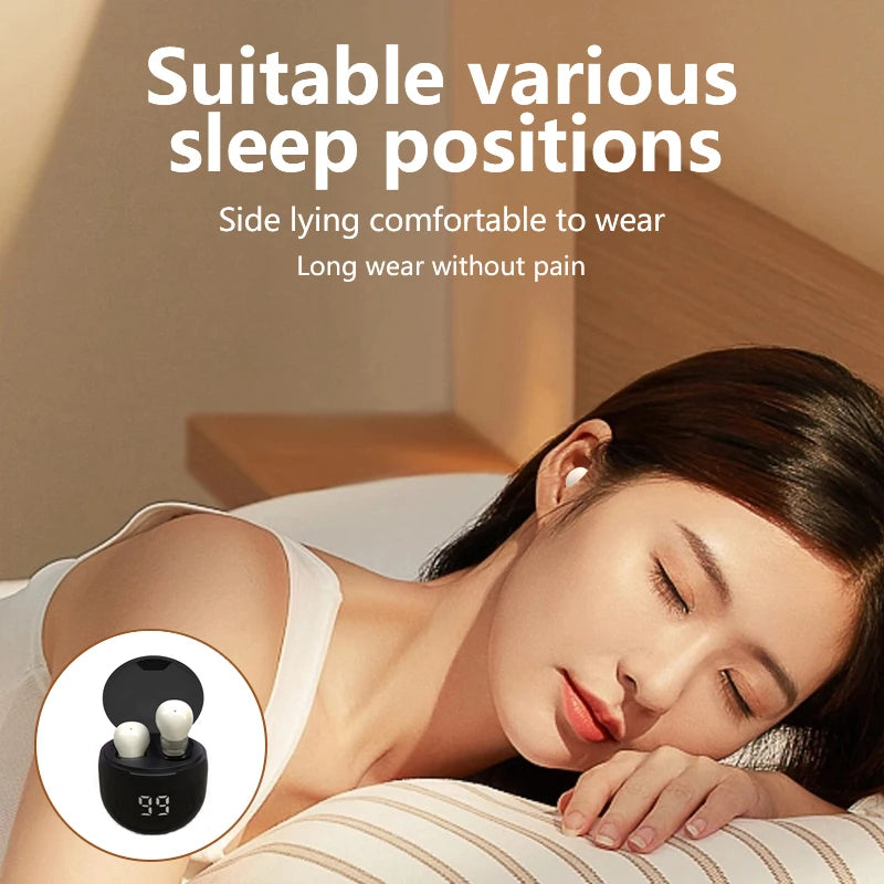 Super bass Sleep Headphones Wireless Bluetooth Earphones With Mic Sports Earbuds Noise Reduction Mini HD Headset