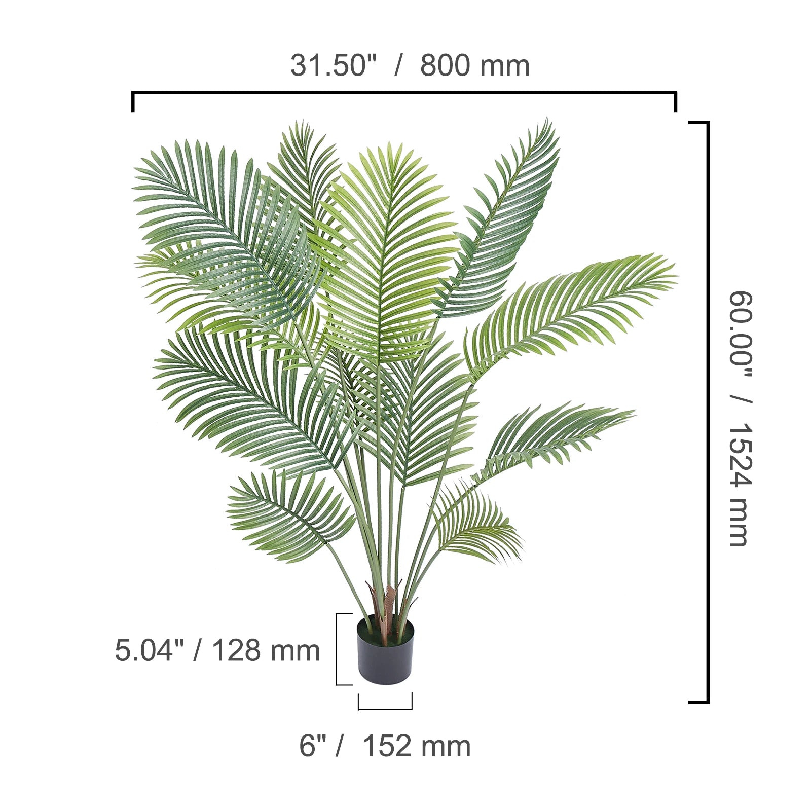 Palm Tree 4/5/6 FT Faux Plant Secure PE Material & Anti-Tip Tilt Protection
