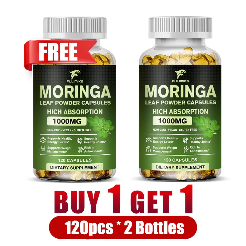 Pure Moringa Leaf Powder Supplement Energy, Metabolism and Immune Support,Weight Management, Non-GMO