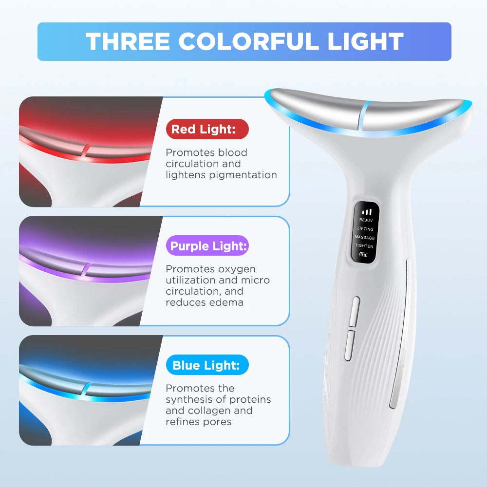3 Massage Modes Microcurrent Neck Beauty Device Face Lifting Firming Massage