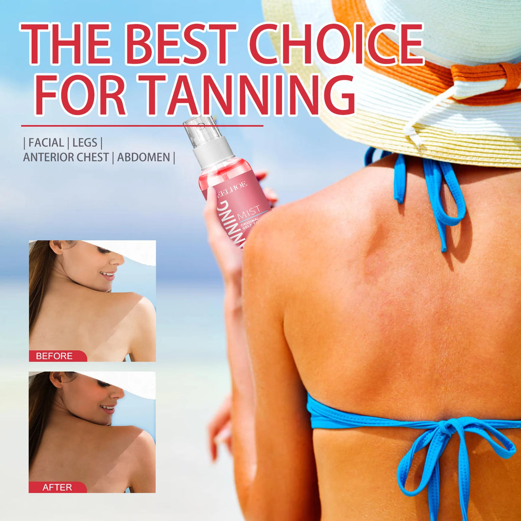 Tanning Oil Spray Darker Sun Tan Bronzer Skin Tanned Intensifier Natural Nourishing Moisturizing Self-Tanning Care