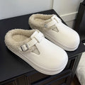 Street Slippers For Women Winter Warm Shoes Thick Sole Soft Plush