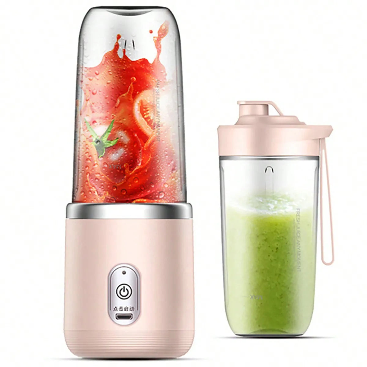 Compact Travel Smoothie Blender: Rechargeable Electric Fruit Juicer Cup with Ice Crushing & Orange Squeezer