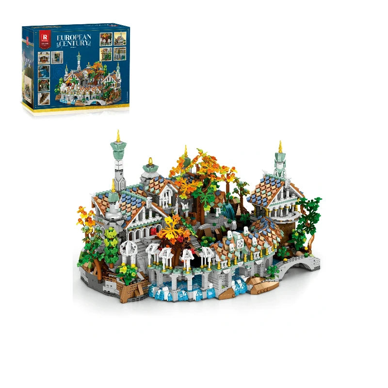 4406PCS MOC Movie Rings Rivendell Medieval Castle Building Blocks Street View Modular Architecture Model