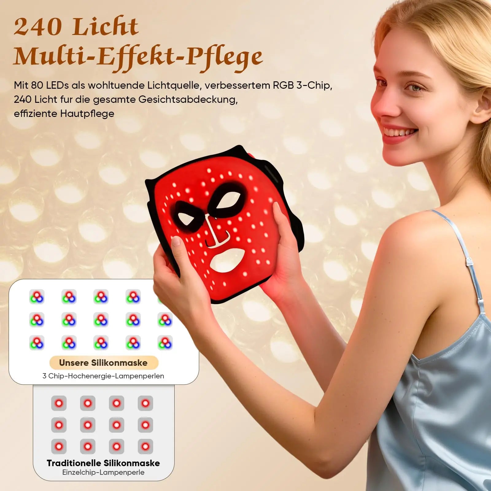 LED 7 Colors Face Mask Silicone Red Light Therapy Anti Aging Wrinkle Acne Pore Oil Control Skin Tighten Whiten Beauty Mask