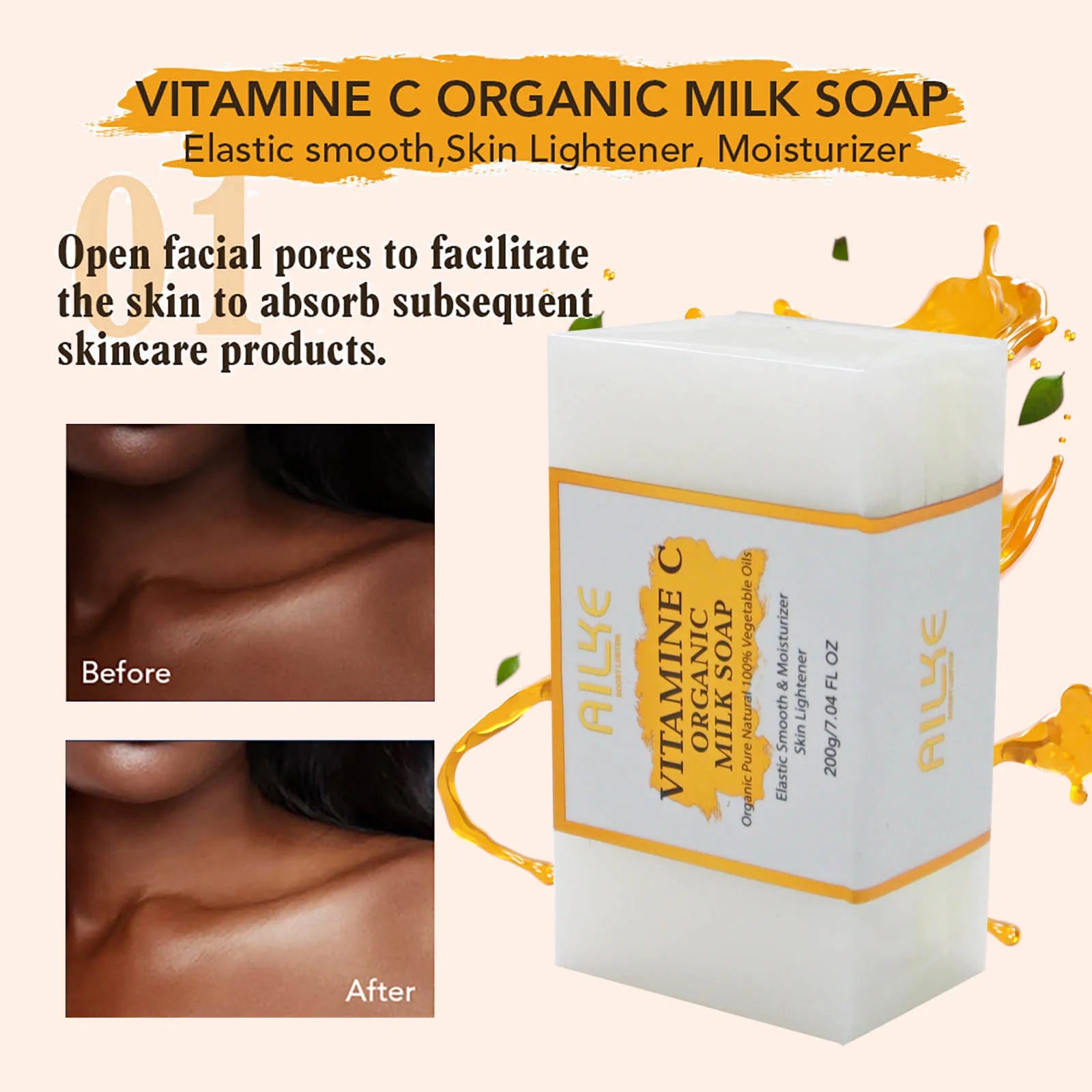 Vitamin C Skin Care Set, with Lightening Body Lotion, Even Skin Tone Face Cream, Whitening Serum, Brightening Soap