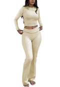 Women's Yoga Two-Piece Set Long-Sleeve Wide-Leg Activewear Set