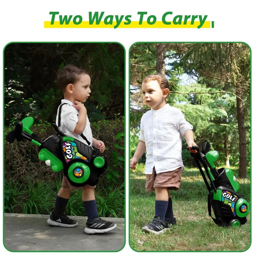 Golf Set Kids Golf Cart with Putting Mat amp Cornhole Board, Outdoor Indoor Sports Toys Birth