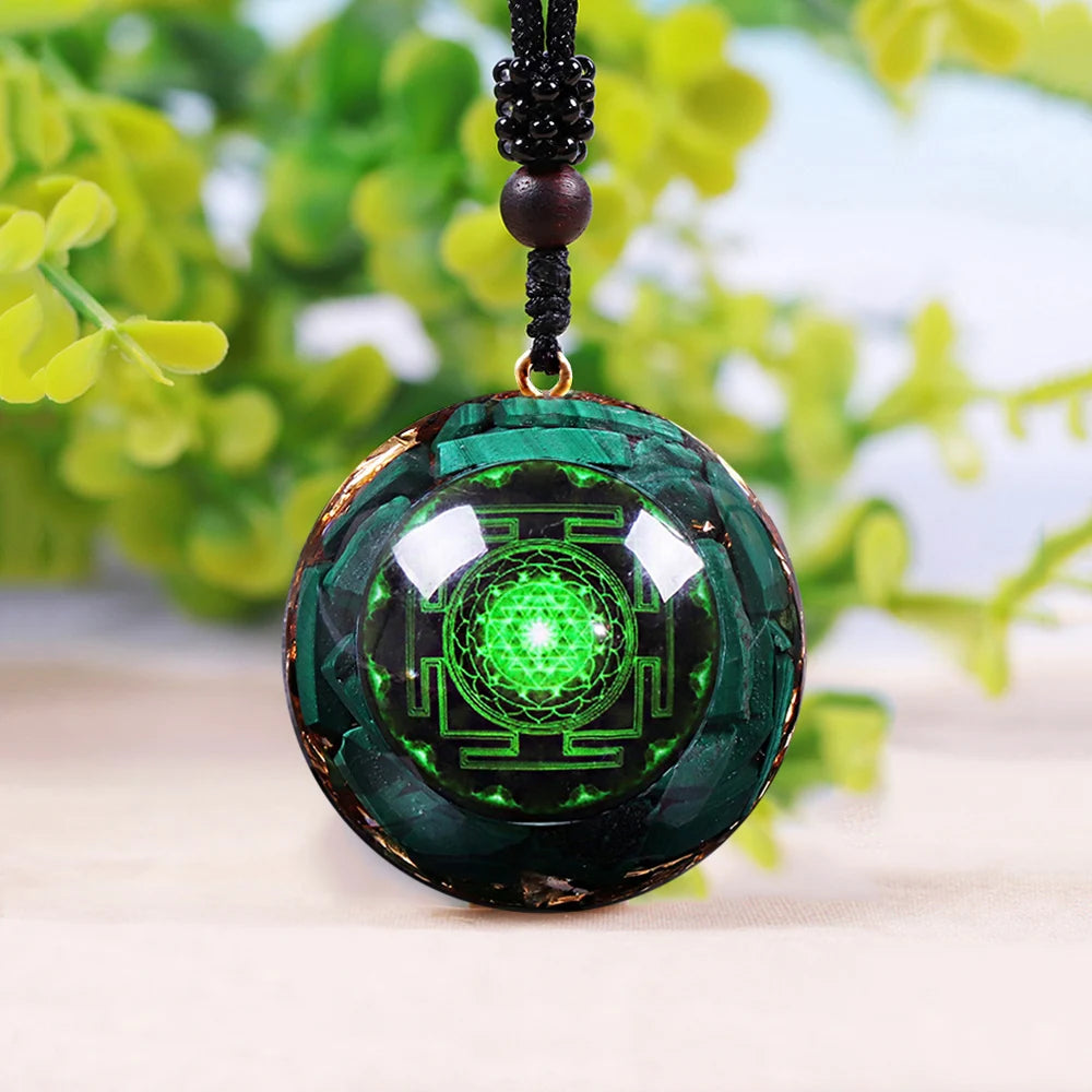 Orgonite Pendant Malachite Energy Necklace