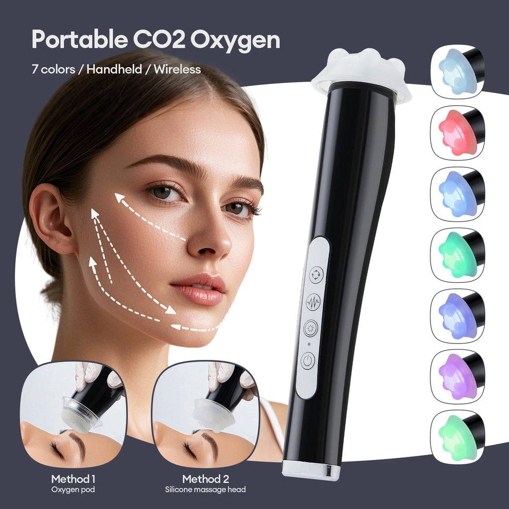 CO2 Oxygen Bubble Pen 5 Gear Vibration Oxygen Bubble Beauty Tool Deep Cleansing Pores Exfoliate LED