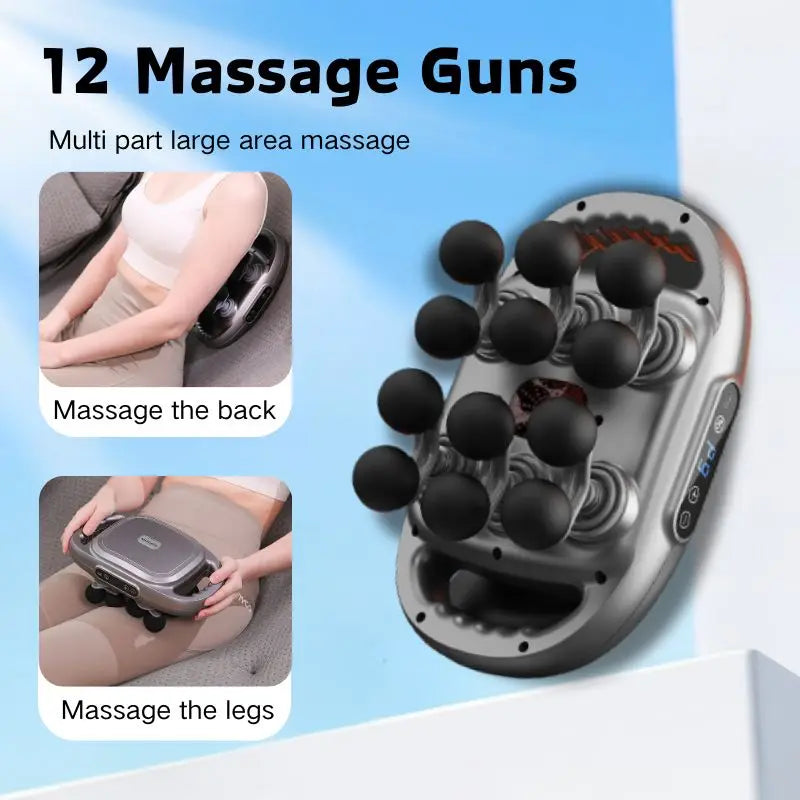 12 head massage gun, deep tissue impact massager