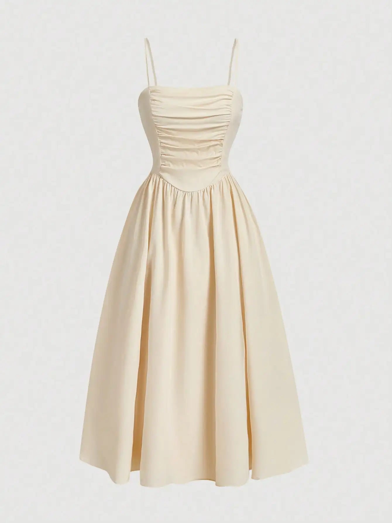 Elegant Floral Print Pleated Midi Slip Dress For Women Spring Summer
