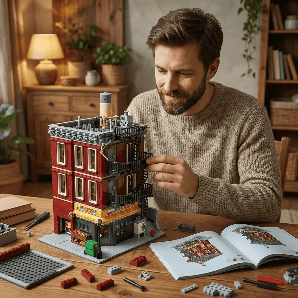 Spider Deli Apartment Building Blocks With 11 Figures Films Hero Classic City Modular Assembly 3559PCS