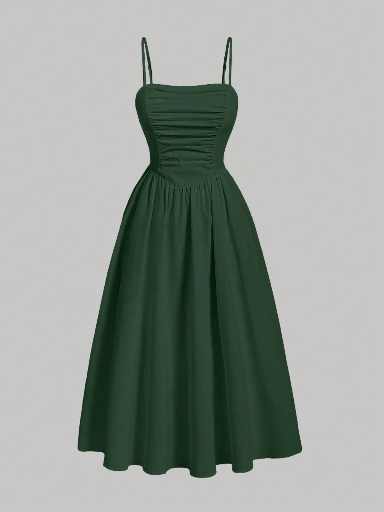 Elegant Floral Print Pleated Midi Slip Dress For Women Spring Summer