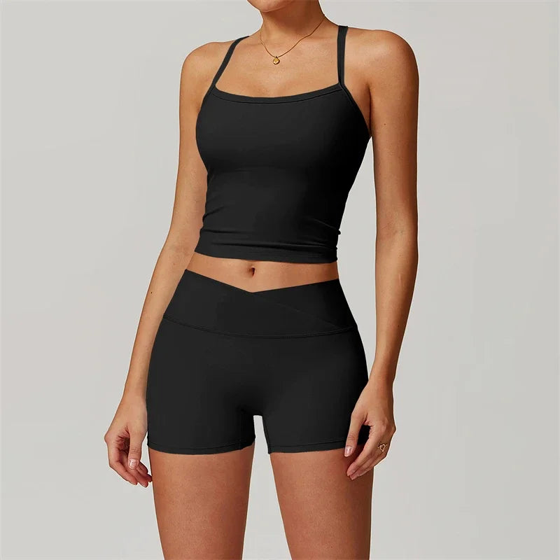Yoga Set 2 Piece Sport Outfit for Woman Sportswear Fitness Suit Flared Leggings Underwear Gym Sets Workout Tracksuit