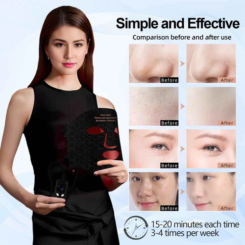 4 Modes Portable Led Face Mask Light Therapy for Anti-Aging Wrinkles Skin Rejuvenation