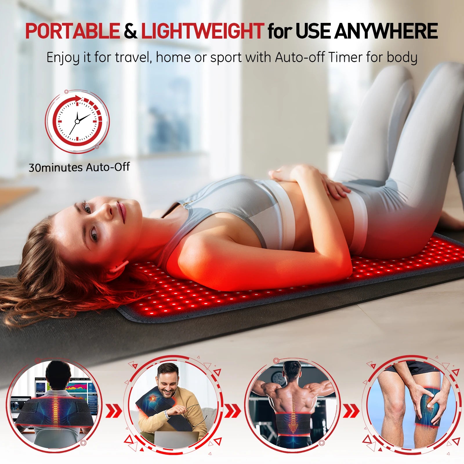 Updated Red Light Therapy Heating Pad for Body Device Cushion Mat Infrared Light