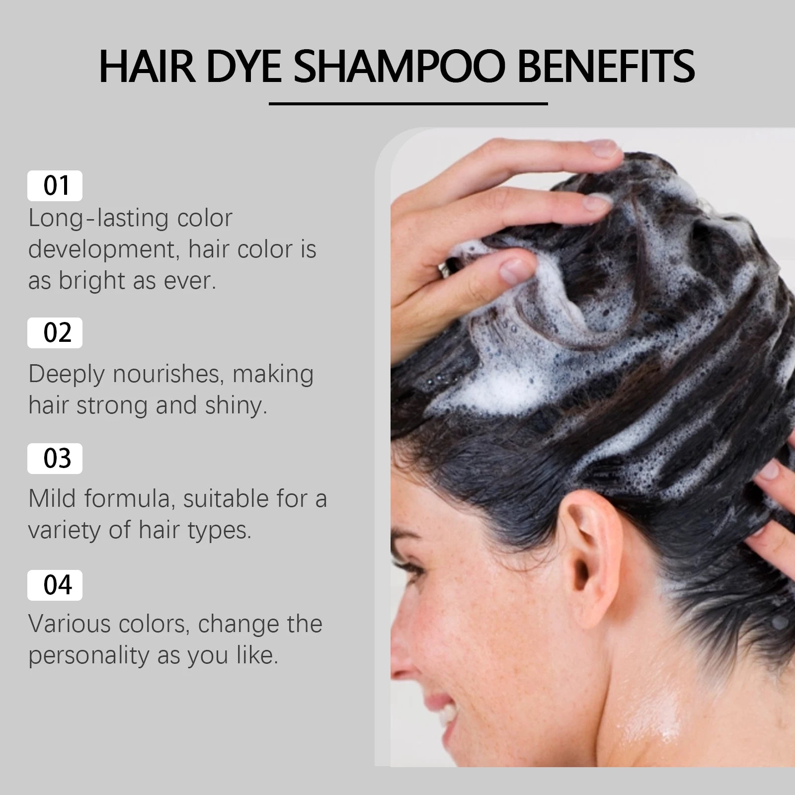 100ml Red Hair Color Shampoo Herbal Extracts Nourishing Care Long-Lasting Color Gentle Healthy Dyeing for All Hair Types