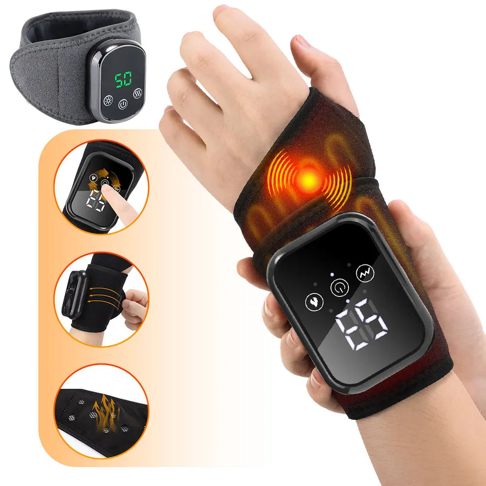 Electric Heating  Wrist Brace Protector Wrap Vibration Massage Tenosynovitis Carpal Tunnel Fatigue Relief