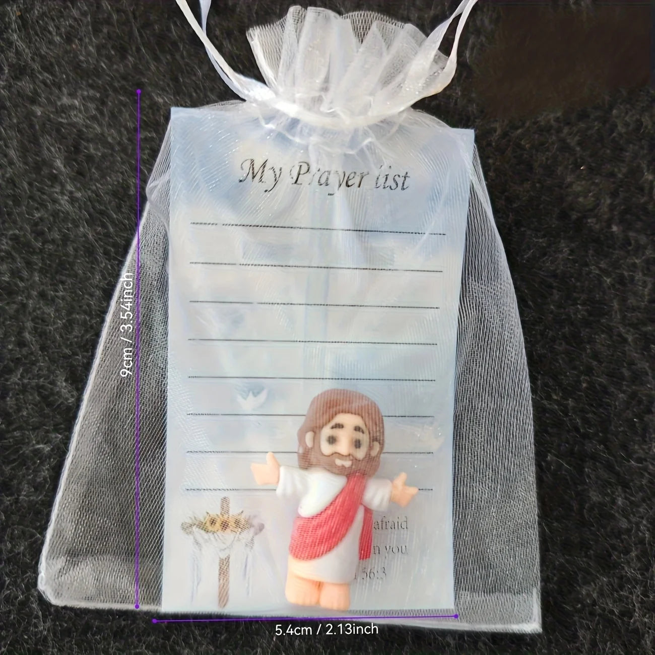 30pc mini Jesus statue & prayer card pack. "My Lord My God My Savior" keepsake. Christian Easter gifts.