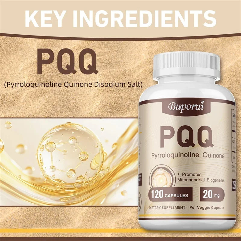 PQQ - Mitochondrial Support, Improve Sleep, Heart Health, Cognitive Function - 120 Capsules