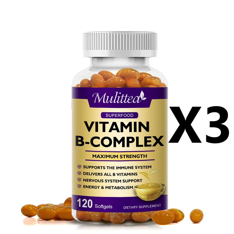 Mulittea Vitamin B Complex Capsules Help Relieve Fatigue Improve Digestion Reduce Stress Better Mood Support Immune