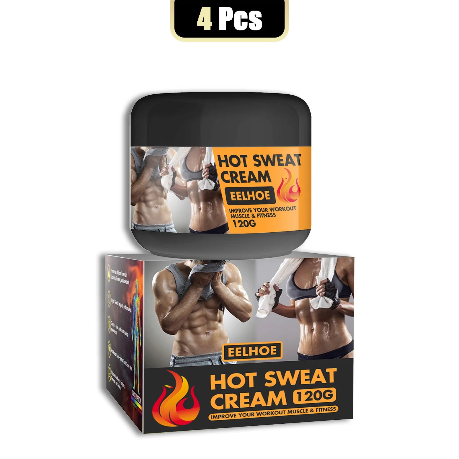 Hot Sweat Cream 120g Fat Burning Tighten Abdominal Muscles Arms Legs Waist Fat Loss Firming Skin Natural Belly All Body
