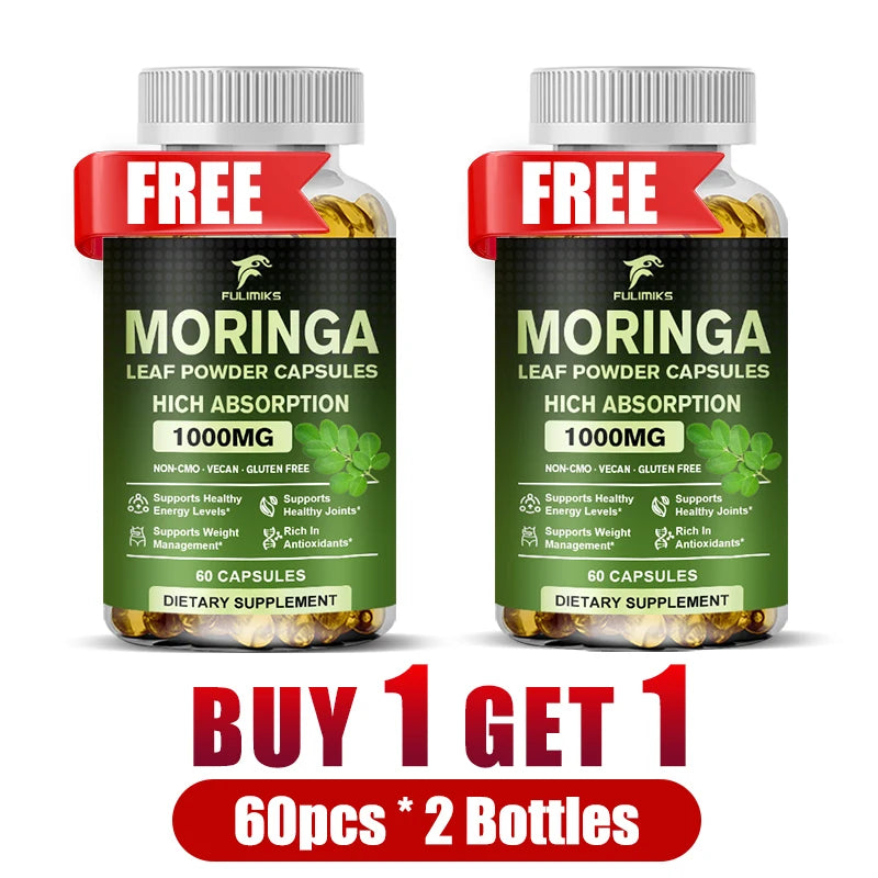 Pure Moringa Leaf Powder Supplement Energy, Metabolism and Immune Support,Weight Management, Non-GMO
