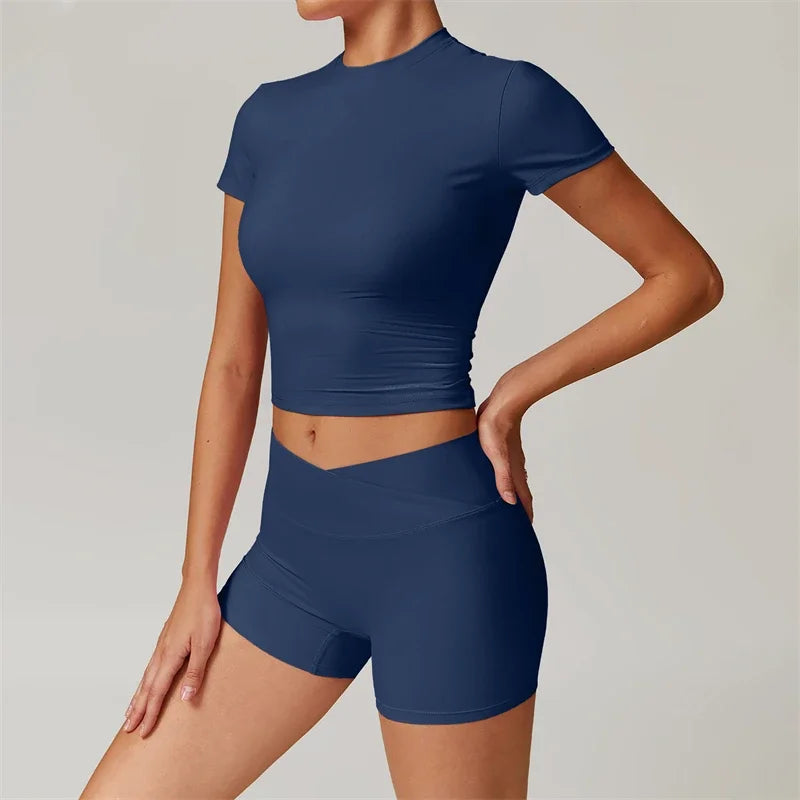 Yoga Set 2 Piece Sport Outfit for Woman Sportswear Fitness Suit Flared Leggings Underwear Gym Sets Workout Tracksuit