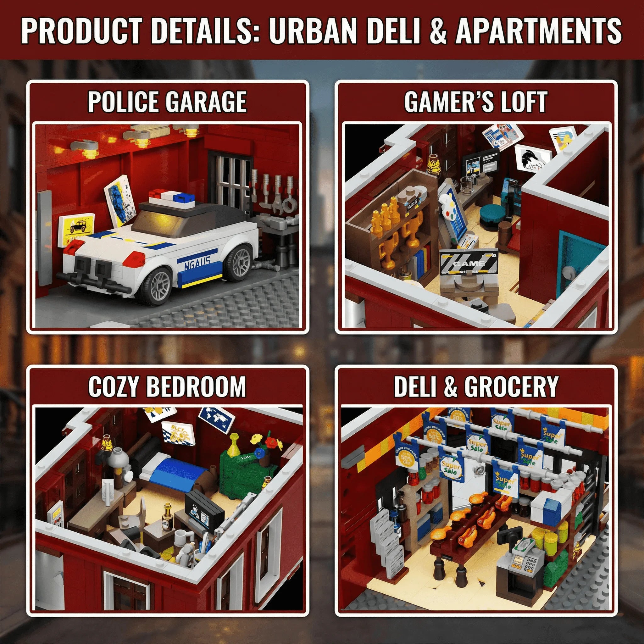 Spider Deli Apartment Building Blocks With 11 Figures Films Hero Classic City Modular Assembly 3559PCS