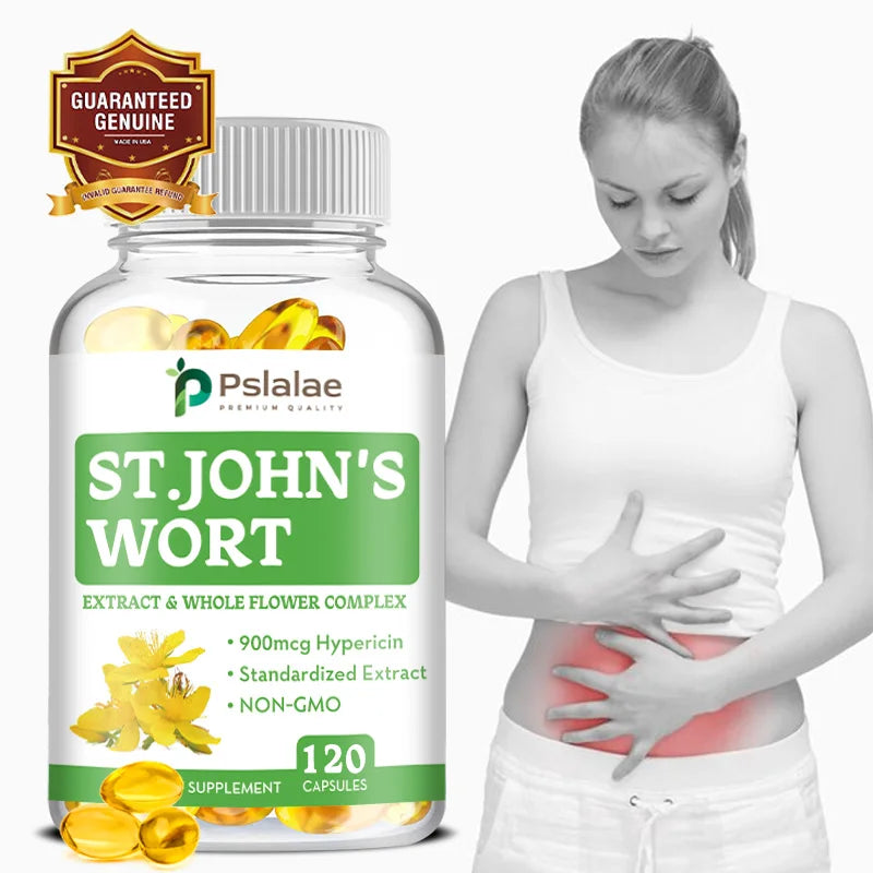 St. John's Wort - Promotes Mental Health, Relieves Stress and Anxiety, Positive Mood - 120 Capsules